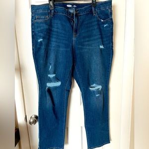 Old Navy Distressed Blue jeans Size 22 Plus Long.